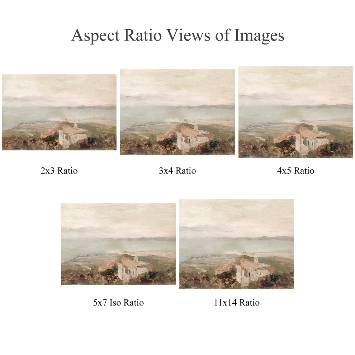 Vintage Warm Tone Coastal Painting Art Print - Image 2