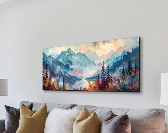 Panoramic Coast Range Mid Century Modern Mountain Wall Art
