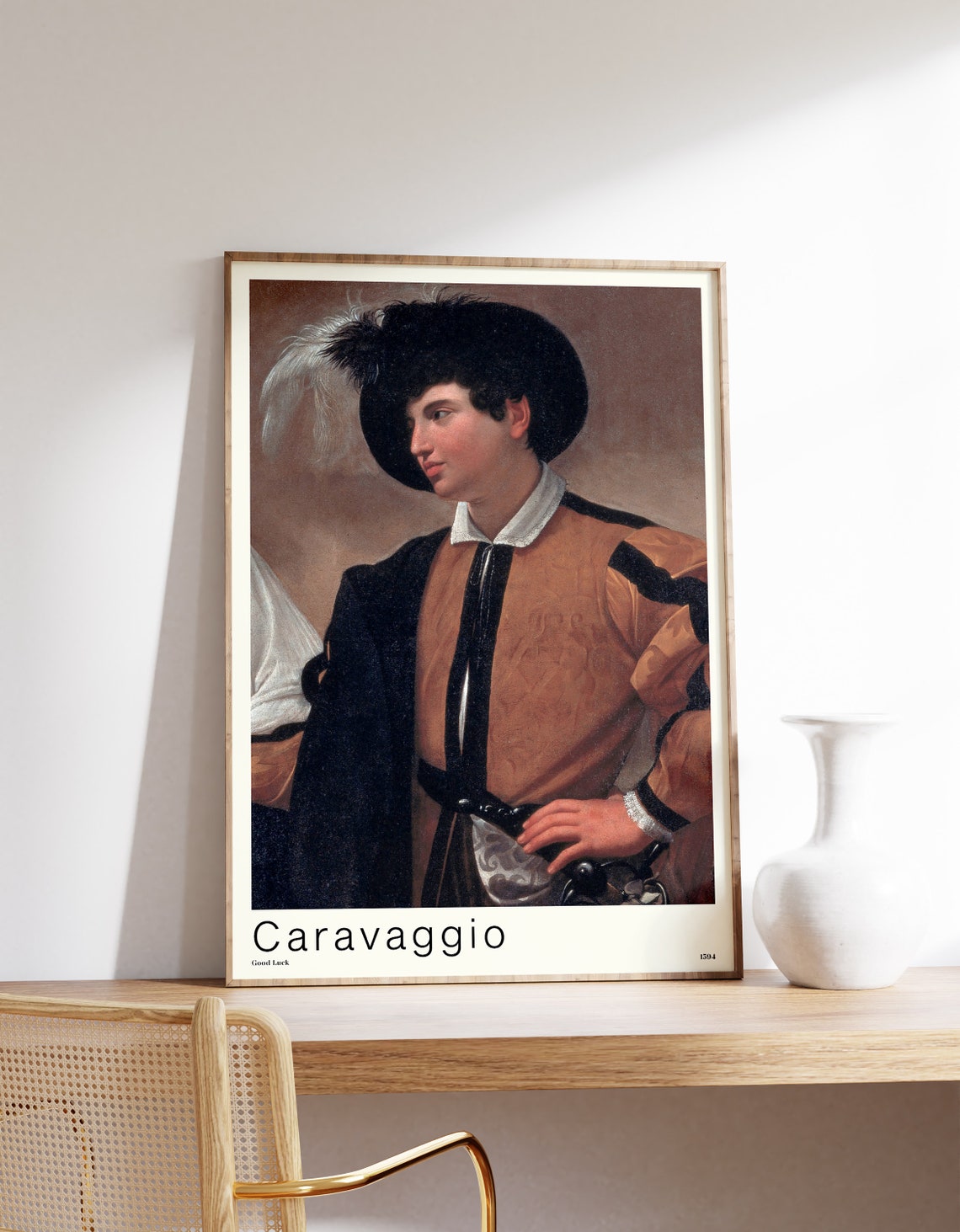 Caravaggio Good Luck 1594 The Fortune Teller Baroque Portrait Poster