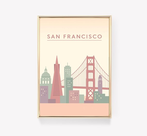 San Francisco Travel Poster, Wall Art Print