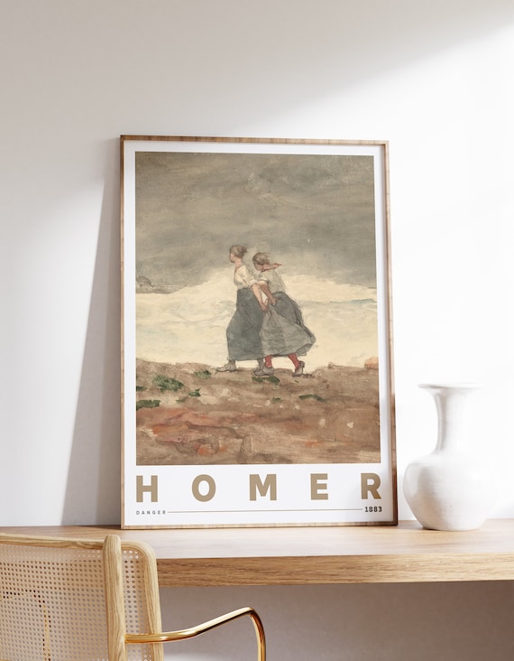 Winslow Homer Print Danger 1883 Farmhouse Decor Museum Exhibition Poster Watercolor Painting