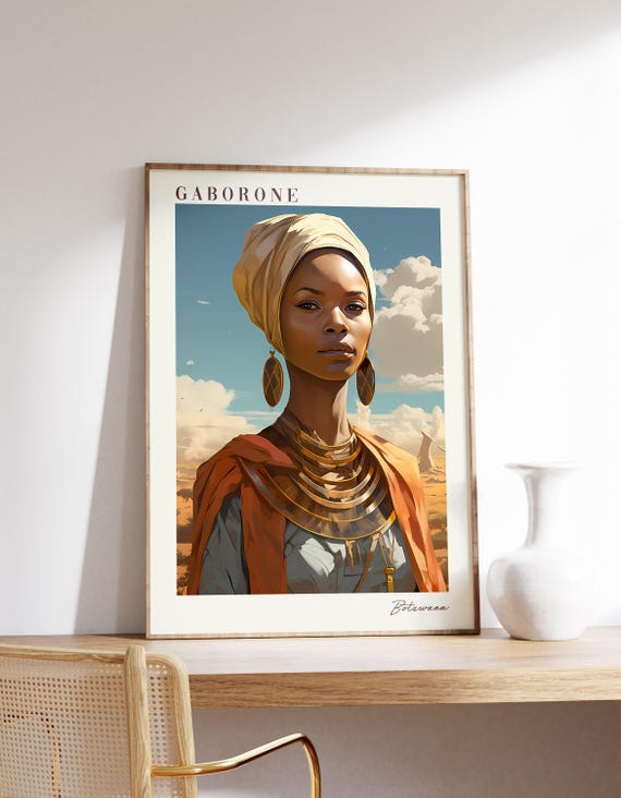 Gaborone Travel Poster Botswana Decor Print