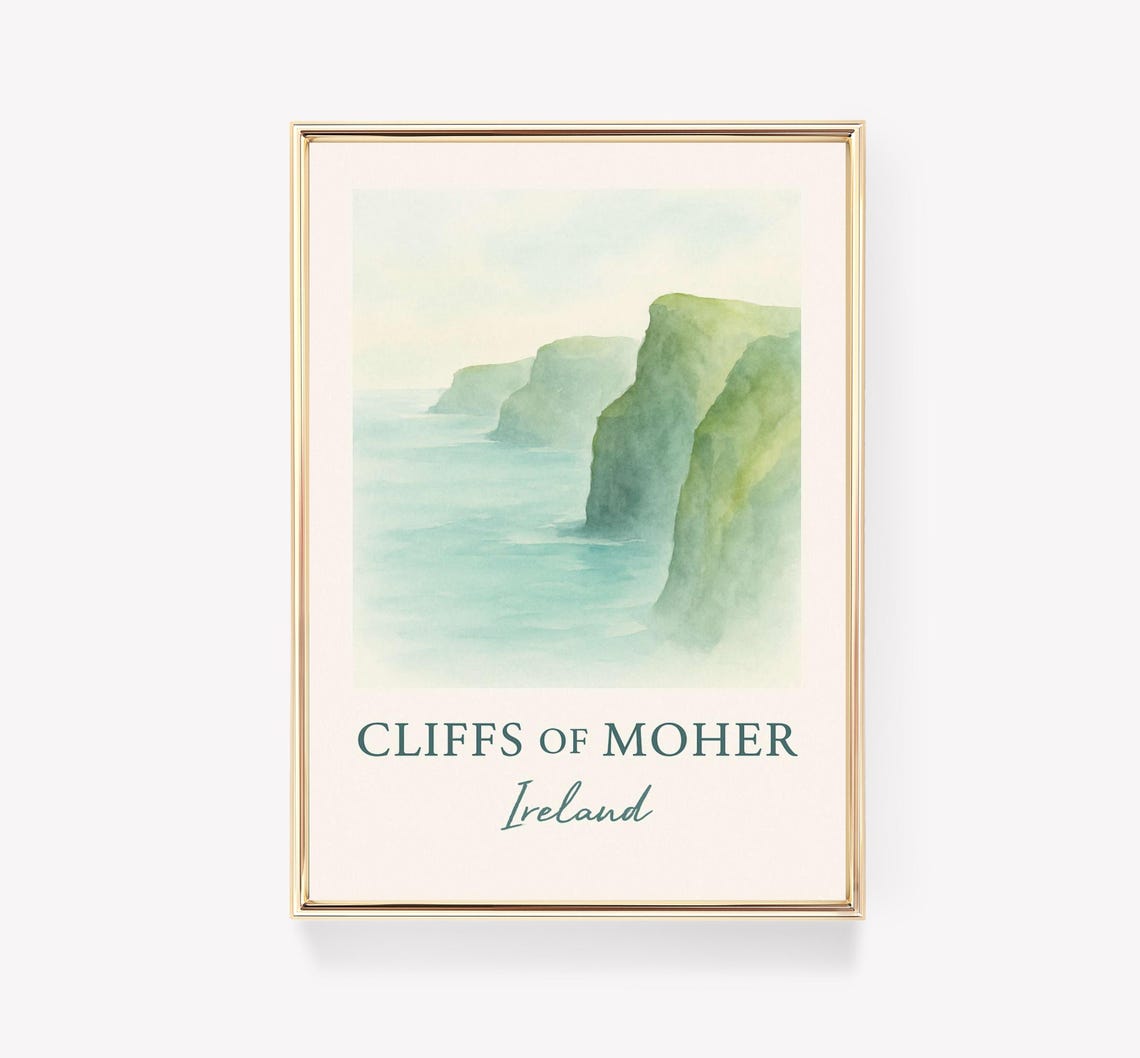 Cliffs Of Moher Vintage Travel Poster