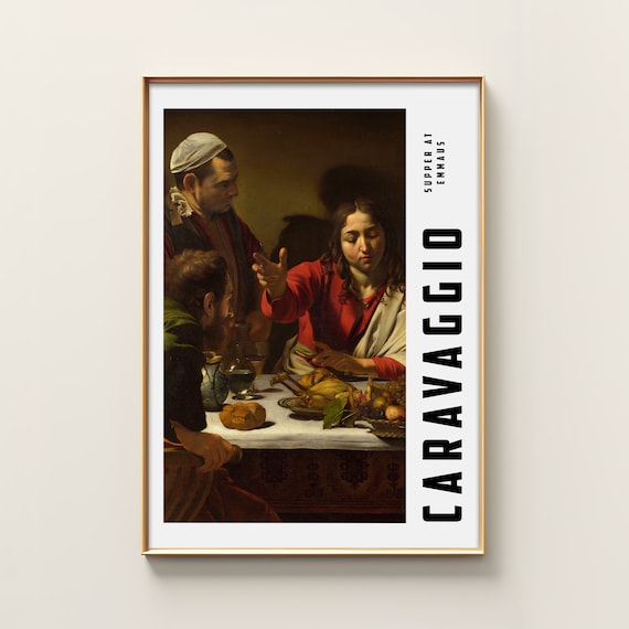 Caravaggio Print Vintage Exhibition Poster Bedroom Wall Art Eclectic Antique Painting