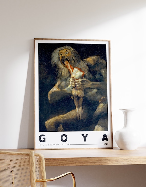 Saturn Devouring His Son By Francisco Goya Gothic Print Witches Wall Art Exhibition Poster Academia Mid Century Modern