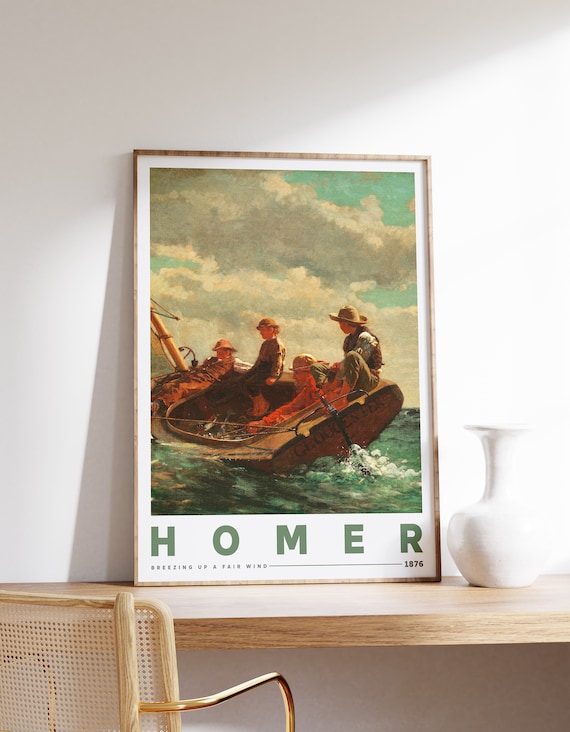 Winslow Homer Breezing Up A Fair Wind 1876 Sea Sailing Poster