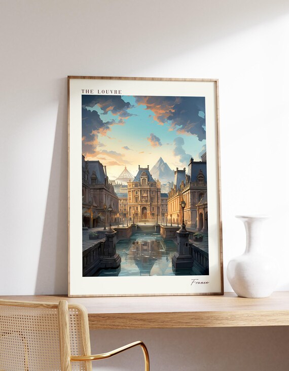The Louvre Travel Poster France Decor Print
