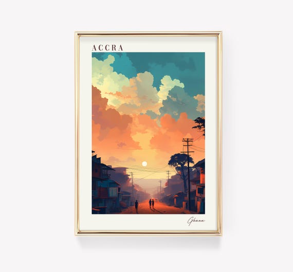 Ghana Travel Poster Print Wall Decor Accra