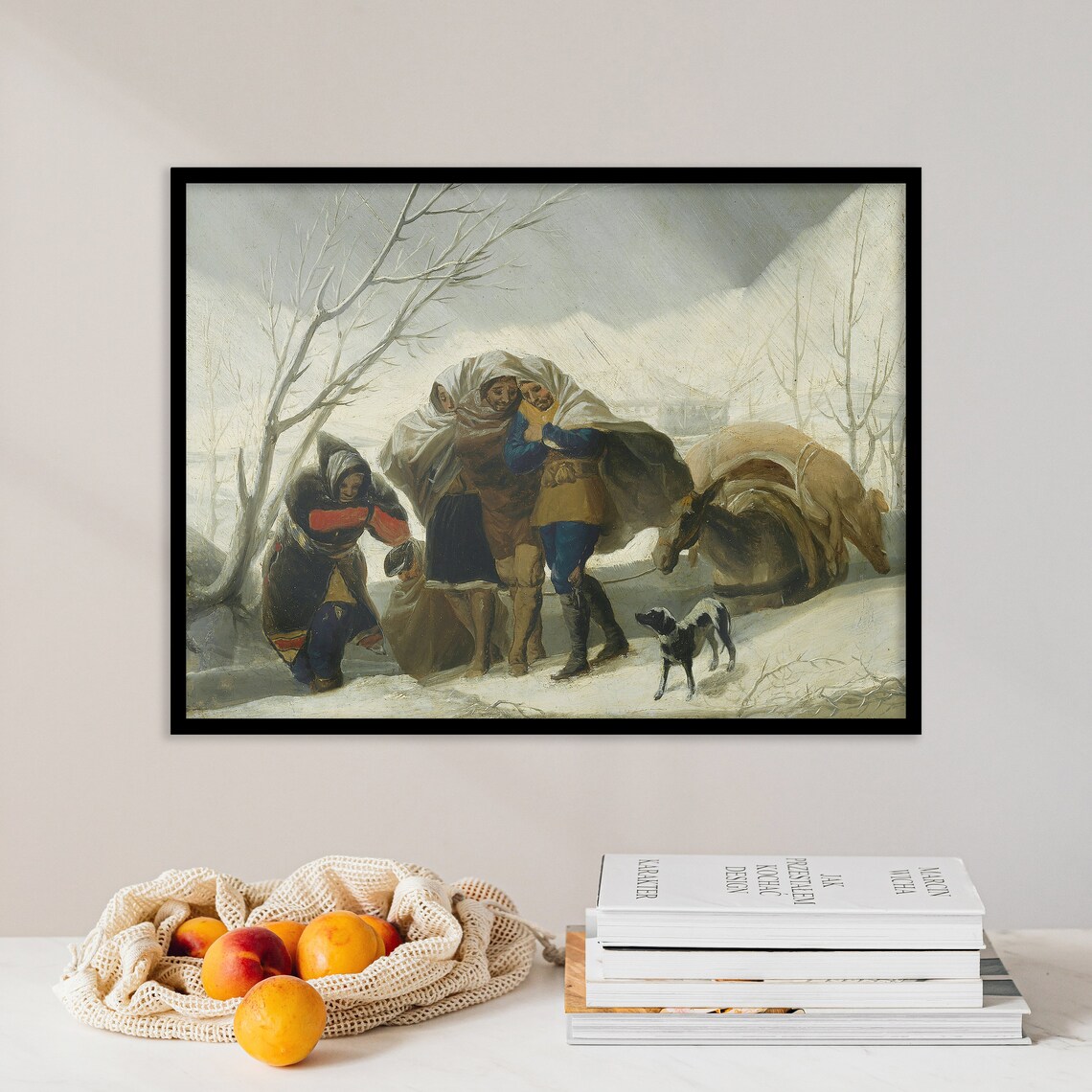 Goya Winter Landscape Snow Travelers 1786 Classic Painting Poster