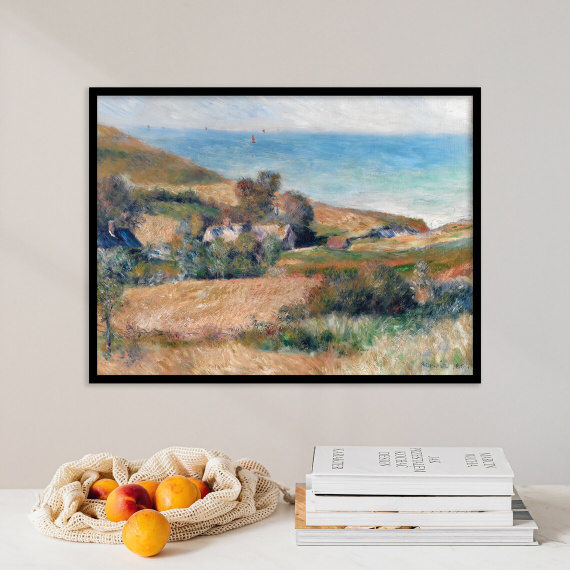Auguste Renoir View Of The Seacoast Near Wargemont In Normandy 1880 Landscape Poster Wall Art Print Vintage Seascape Painting Decor