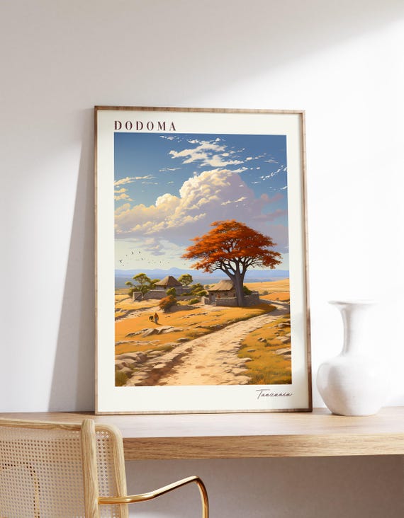 Dodoma Travel Poster Tanzania Decor Print