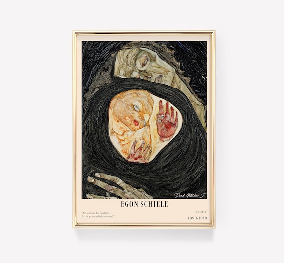 Egon Schiele Dead Mother I Dark Expressionist Figure Art Poster