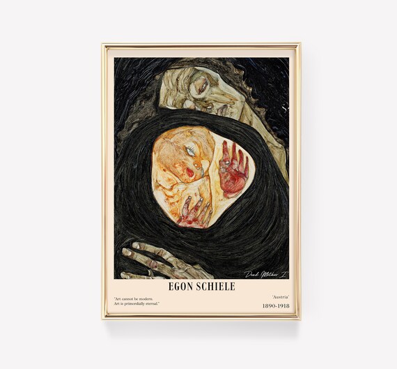 Egon Schiele Exhibition Poster Vintage Painting Gothic Wall Art Print Minimalist Home Decor Gift
