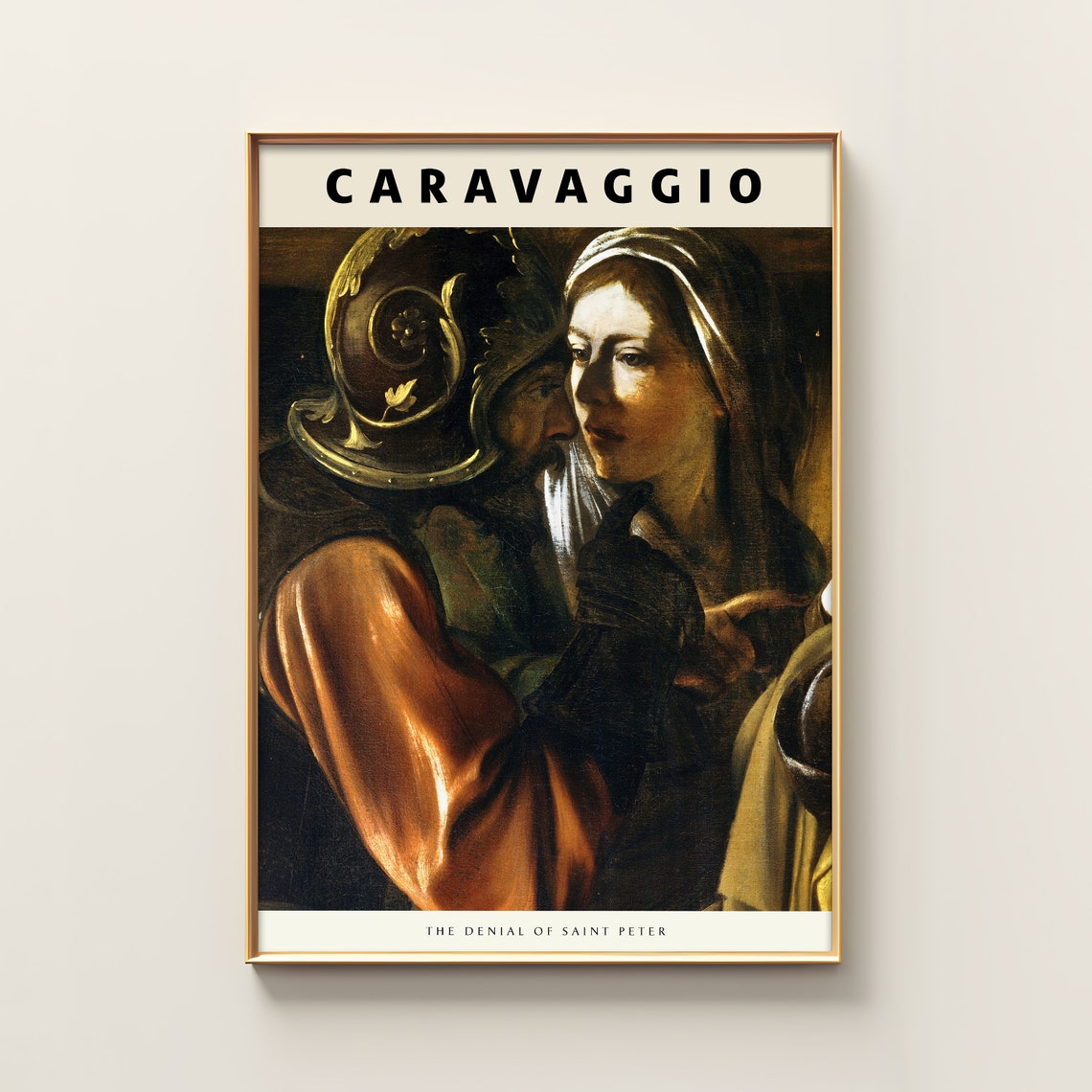 Caravaggio The Denial of Saint Peter Dramatic Baroque Art Poster