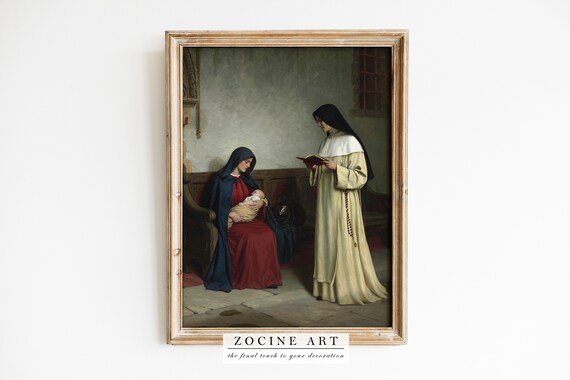 Edmund Leighton Maternity 1917 Poster Print, Dark Academia