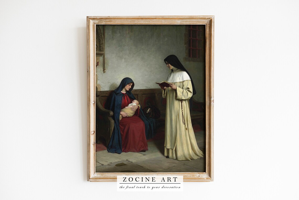 Edmund Leighton Maternity 1917 Poster Print, Dark Academia