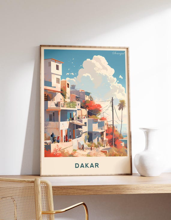 Dakar Travel Poster, Senegal Wall Art