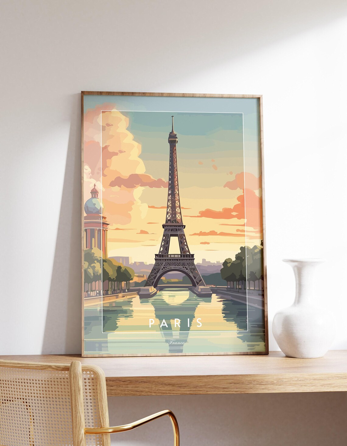 France Vintage Travel Poster, Paris Art Print