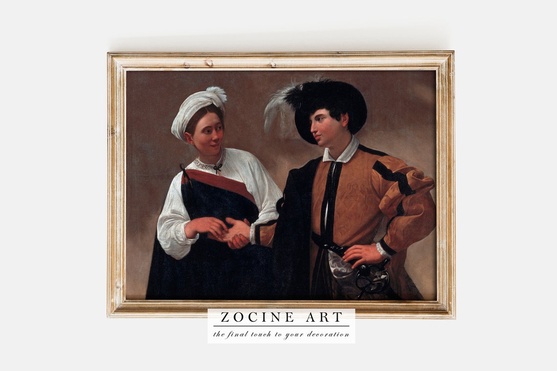 Caravaggio The Fortune Teller 1594 Baroque Masterpiece Painting Poster