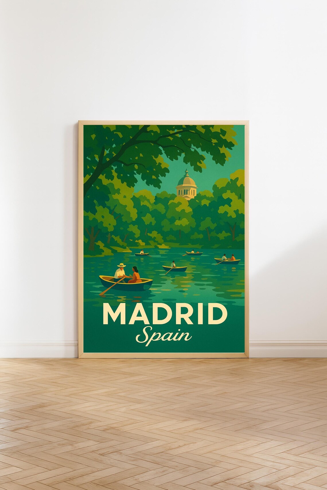 Madrid Vintage Travel Poster, Spain Retro Decor