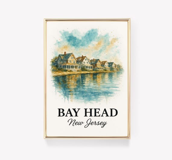 Vintage Bay New Jersey Poster Print Wall Art Decor Canvas Travel Gift