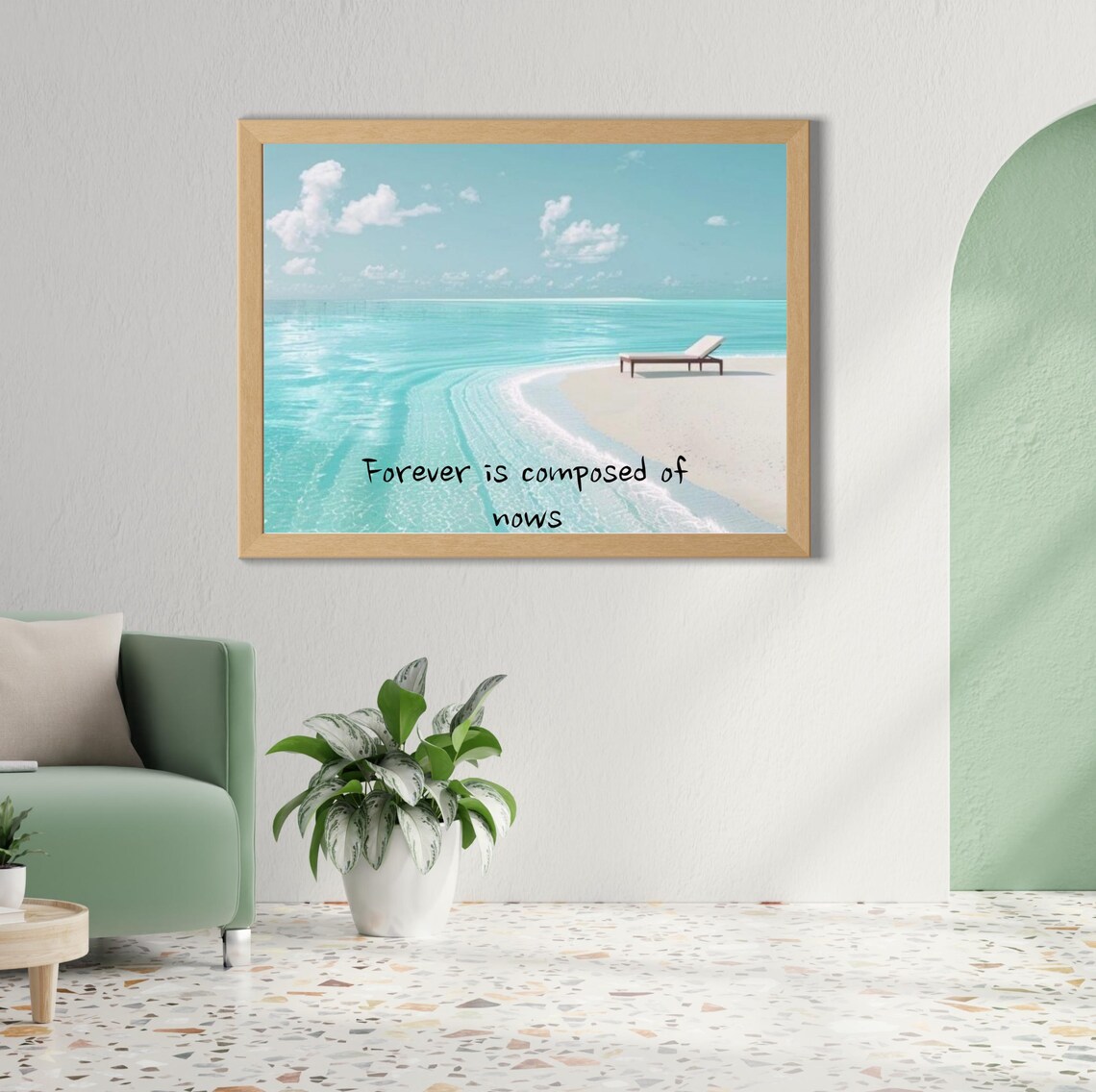Tropical Beach Forever Is Composed Of Nows Zen Quote Ocean Poster