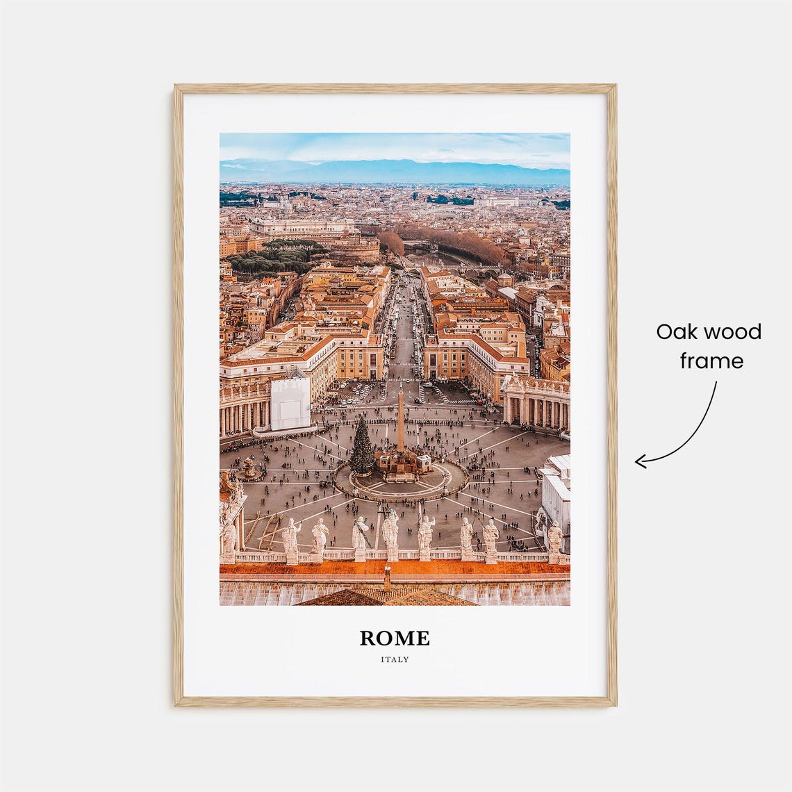 Rome Italy Saint Peter Square Vatican Dome Aerial Panorama Poster - Image 3