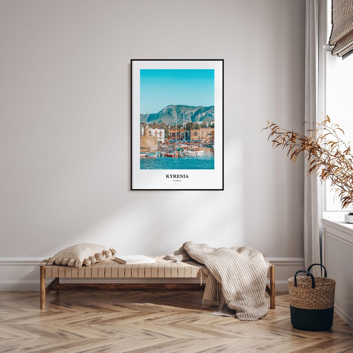 Kyrenia Travel Poster, Cyprus Map Art Print - Image 3