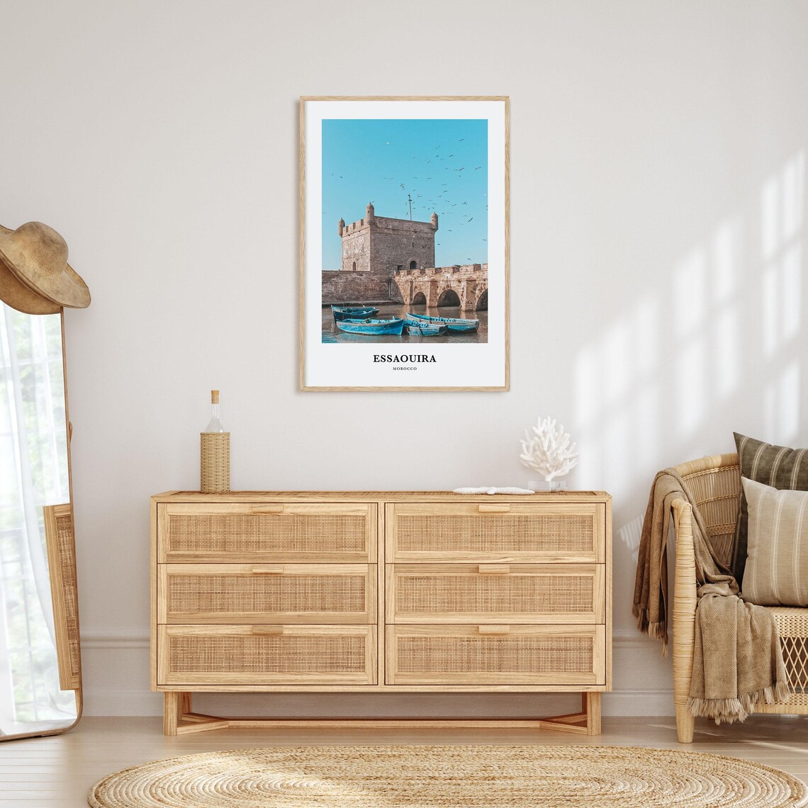 Essaouira Morocco Fortress Blue Boats Atlantic Harbor Photo Poster - Image 2