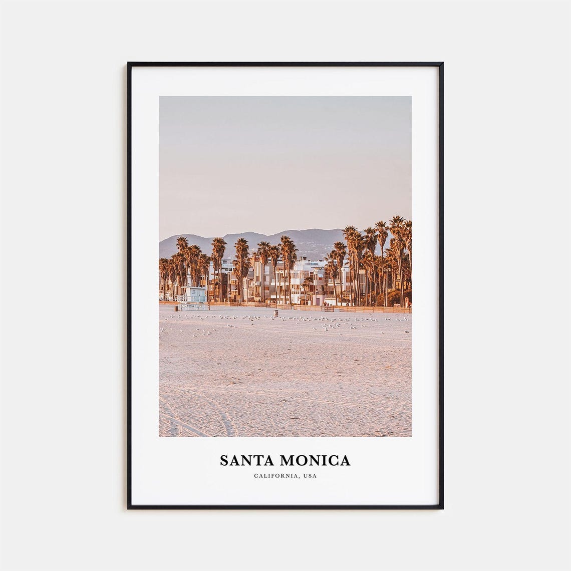 Santa Monica Print Santa Monica Photo Poster Santa Monica Travel Wall Art Santa Monica Map Print Santa Monica Print California Usa
