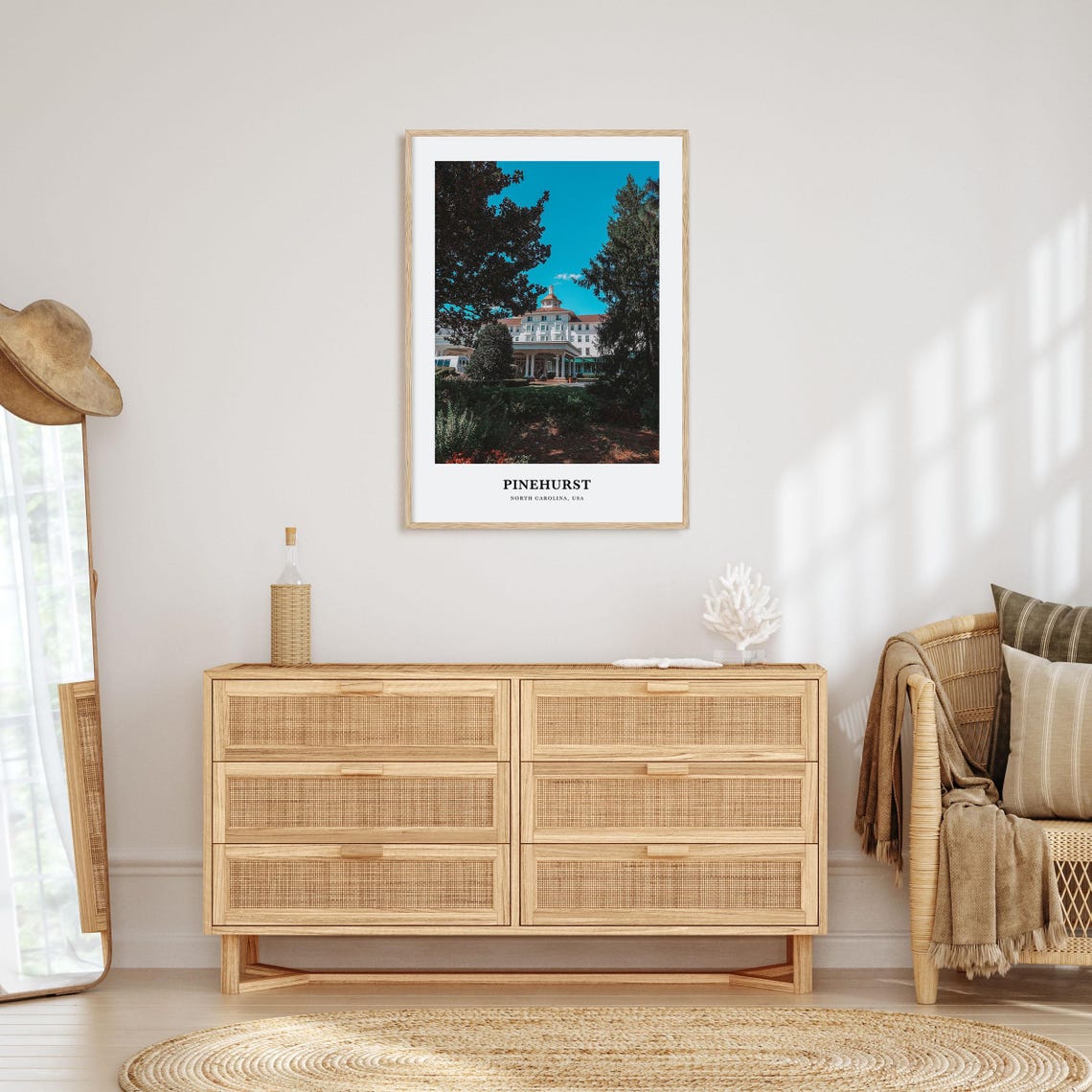 Pinehurst North Carolina Grand Resort Hotel Trees Art Poster - Image 2
