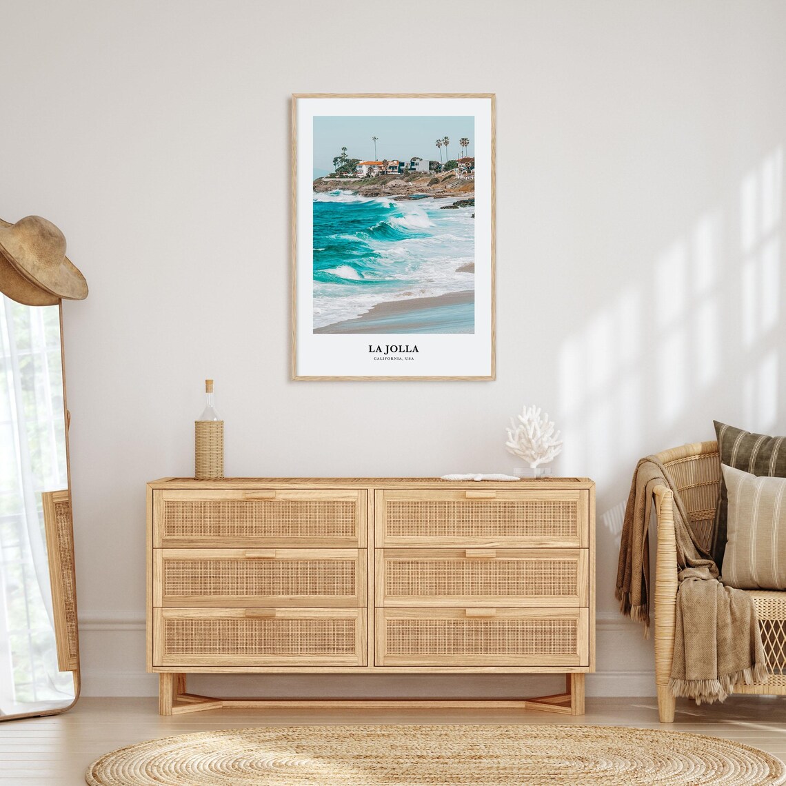 La Jolla California Turquoise Waves Beach Houses Photo Travel Poster - Image 2