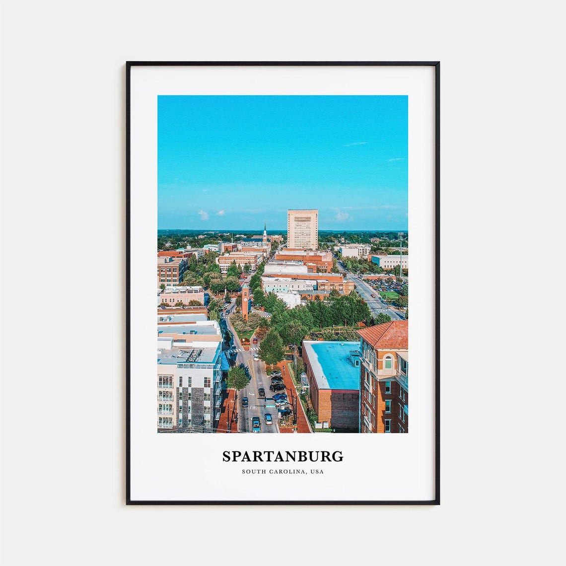Spartanburg Print Spartanburg Photo Poster Spartanburg Travel Wall Art Spartanburg Map Spartanburg Photography South Carolina Usa