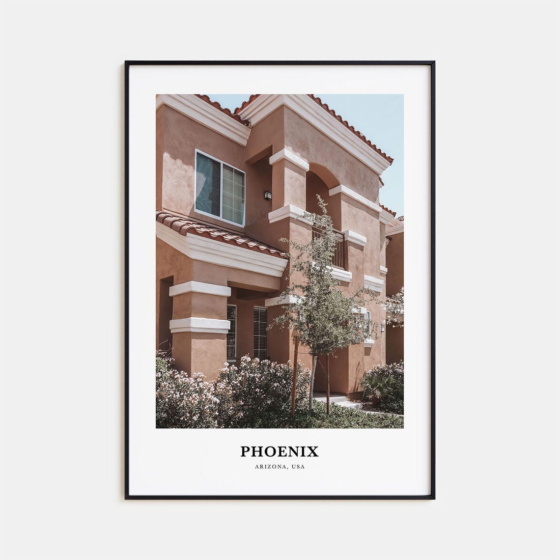 Phoenix Arizona Adobe House Terracotta Bougainvillea Art Poster