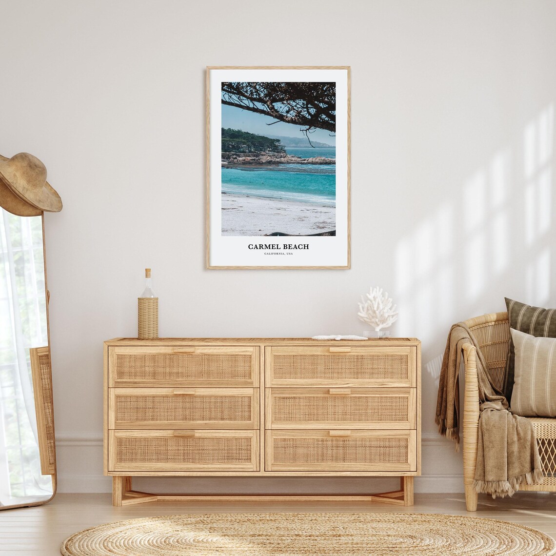 Carmel Beach California USA Turquoise Cove Cypress Photo Poster - Image 2