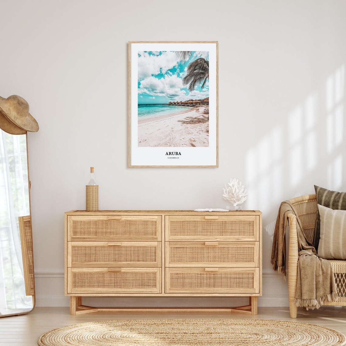 Aruba Travel Poster, Caribbean Map Wall Art - Image 2