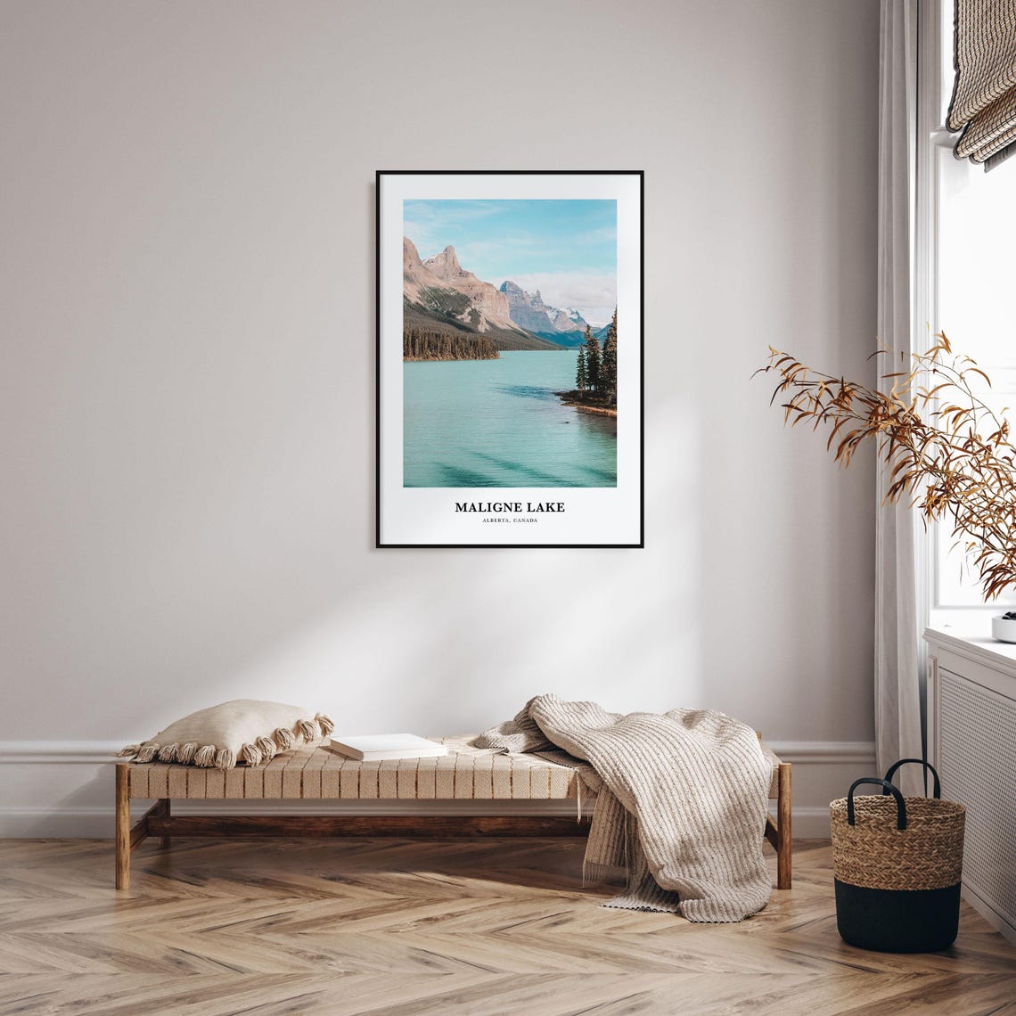 Maligne Lake Alberta Canada Turquoise Lake Mountain Scenery Poster - Image 3