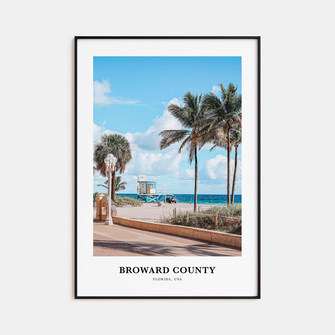Broward County Florida Sunny Beach Palms Promenade Photo Poster