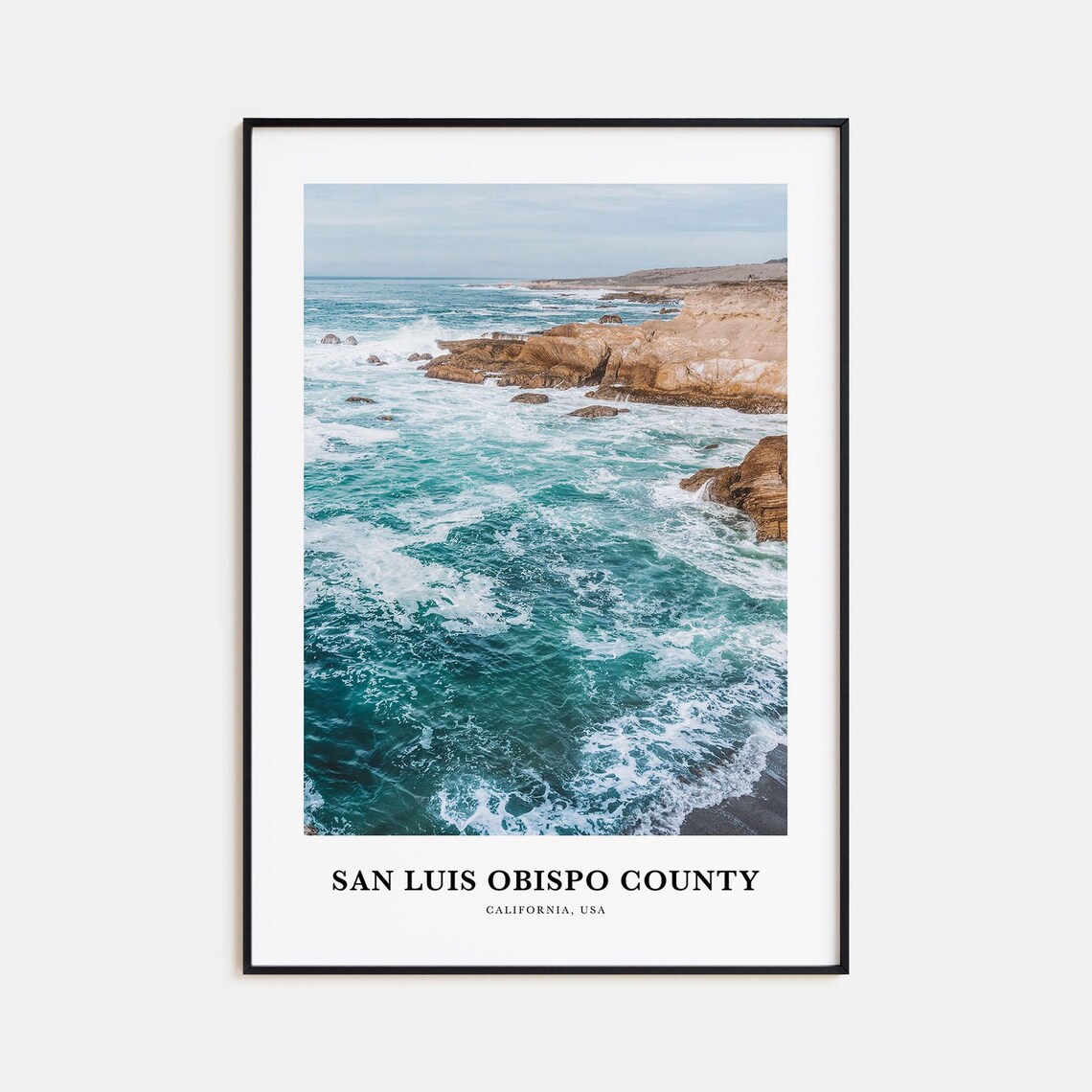 San Luis Obispo County California Coast Waves Photo Travel Poster