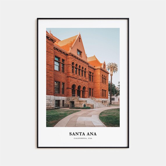 Santa Ana California Red Sandstone Historic Building Facade Poster