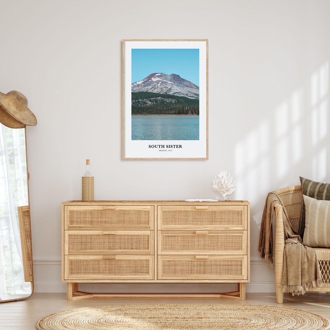 South Sister Oregon Snowy Volcanic Peak Lake Photography Poster - Image 2