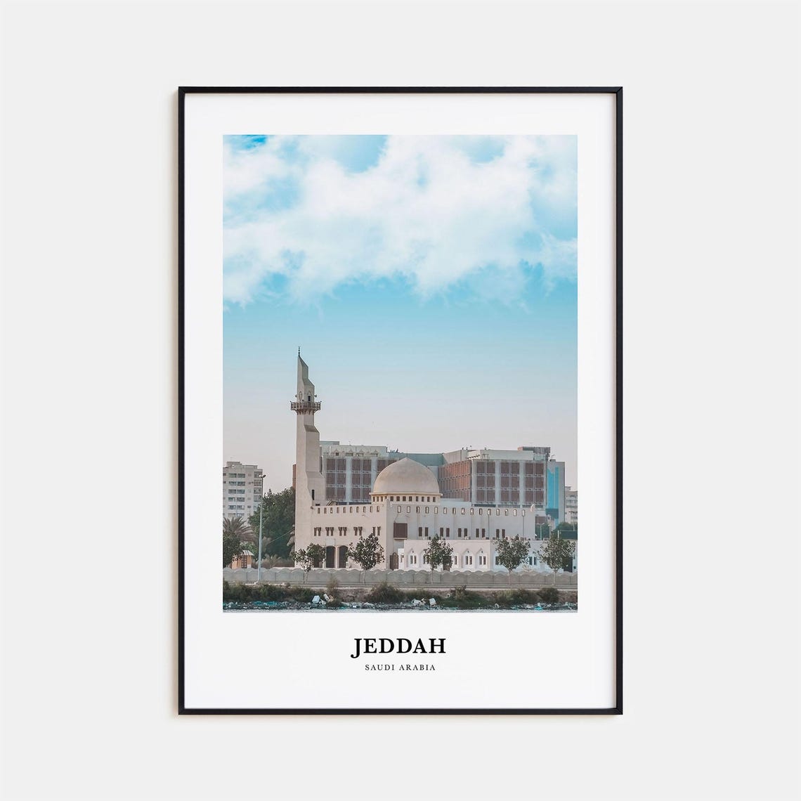 Jeddah Saudi Arabia Mosque Minaret Islamic Architecture Poster