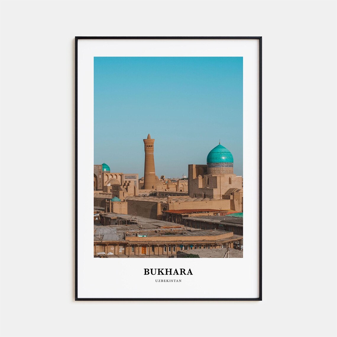 Golden Kalon Minaret and Turquoise Domes of Bukhara Uzbekistan Poster