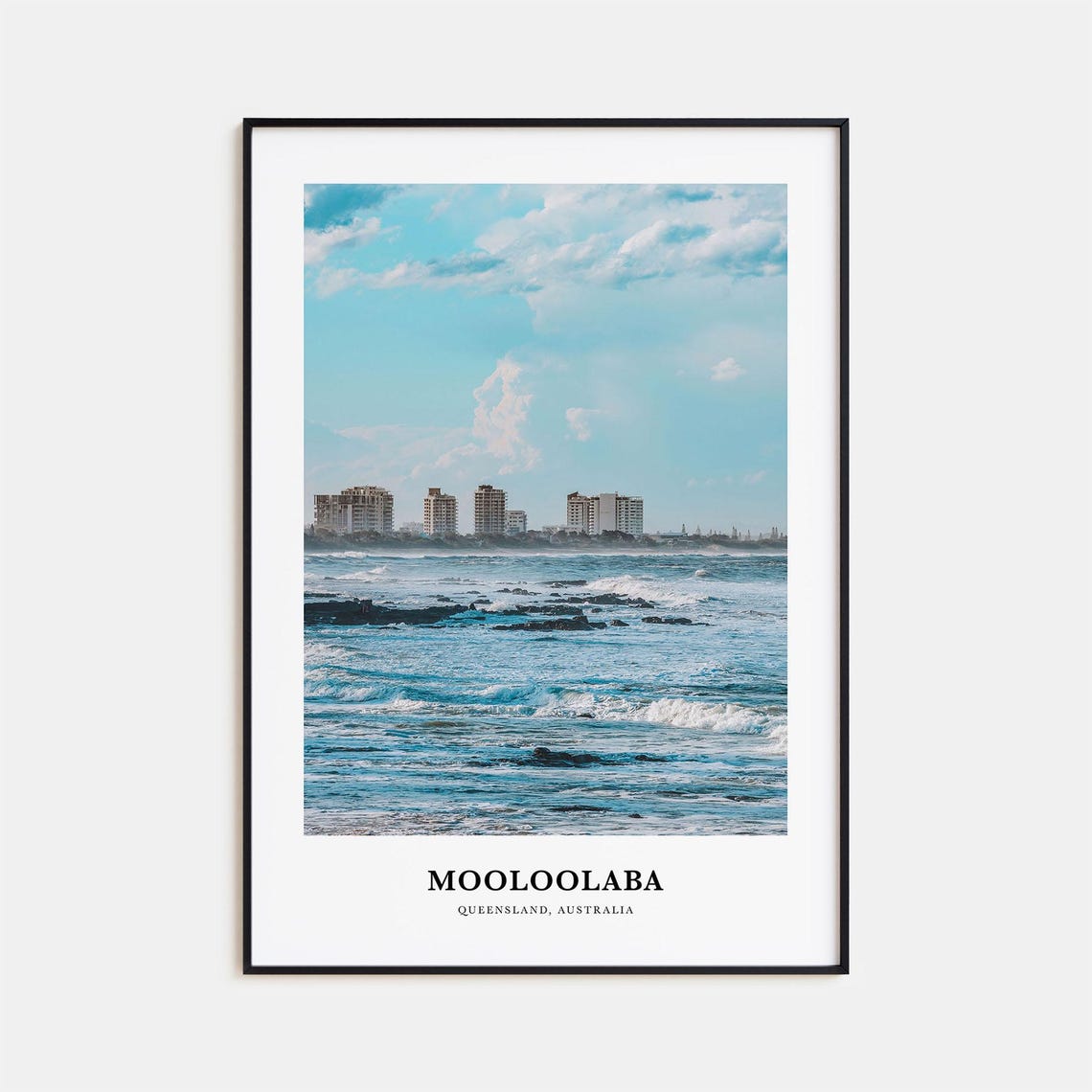 Mooloolaba Queensland Australia Surf Beach Skyline Photography Poster