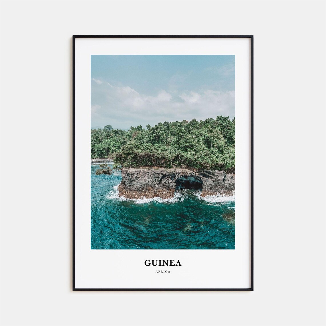 Guinea Africa Coastal Sea Arch Turquoise Waves Photo Travel Poster