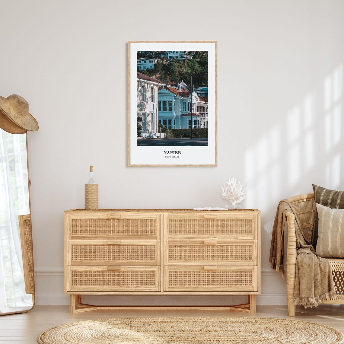 Napier New Zealand White Houses Street Heritage Photography Poster - Image 2