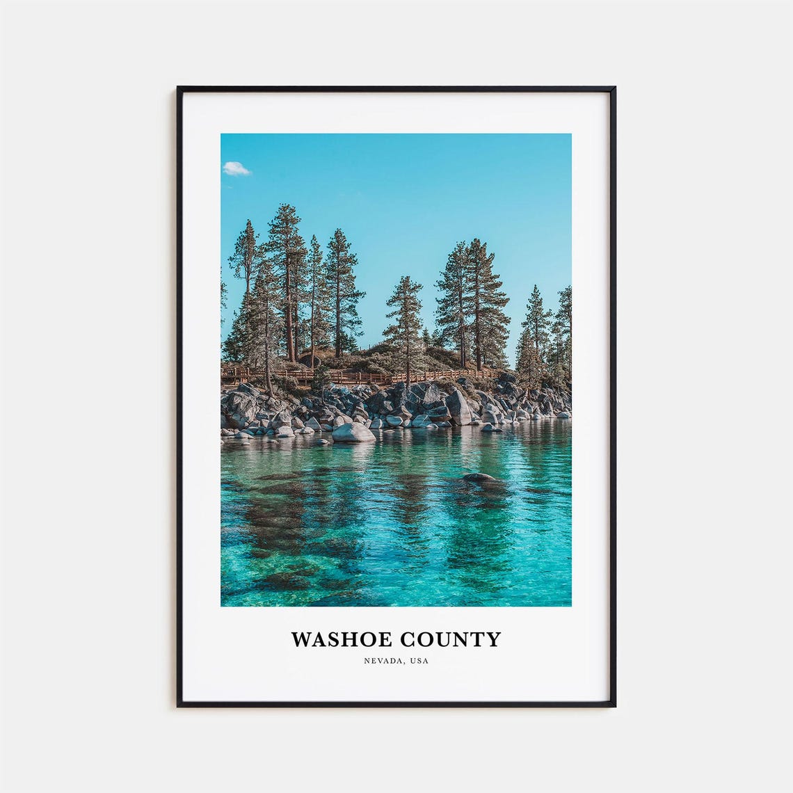 Washoe County Pine Forest Rocky Lakeshore Nevada Nature Poster