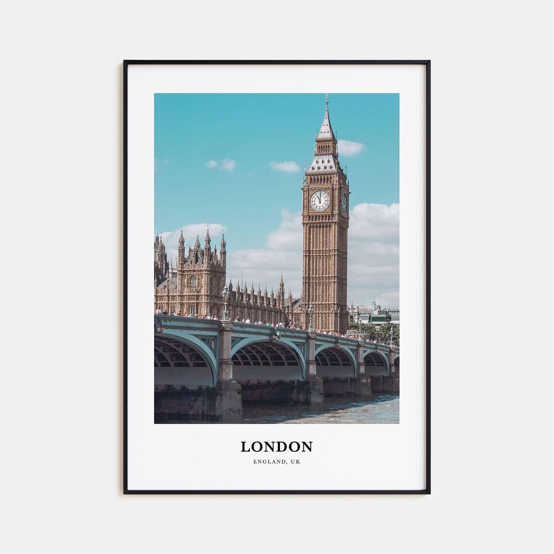 London England Big Ben Westminster Bridge Iconic View Photo Poster