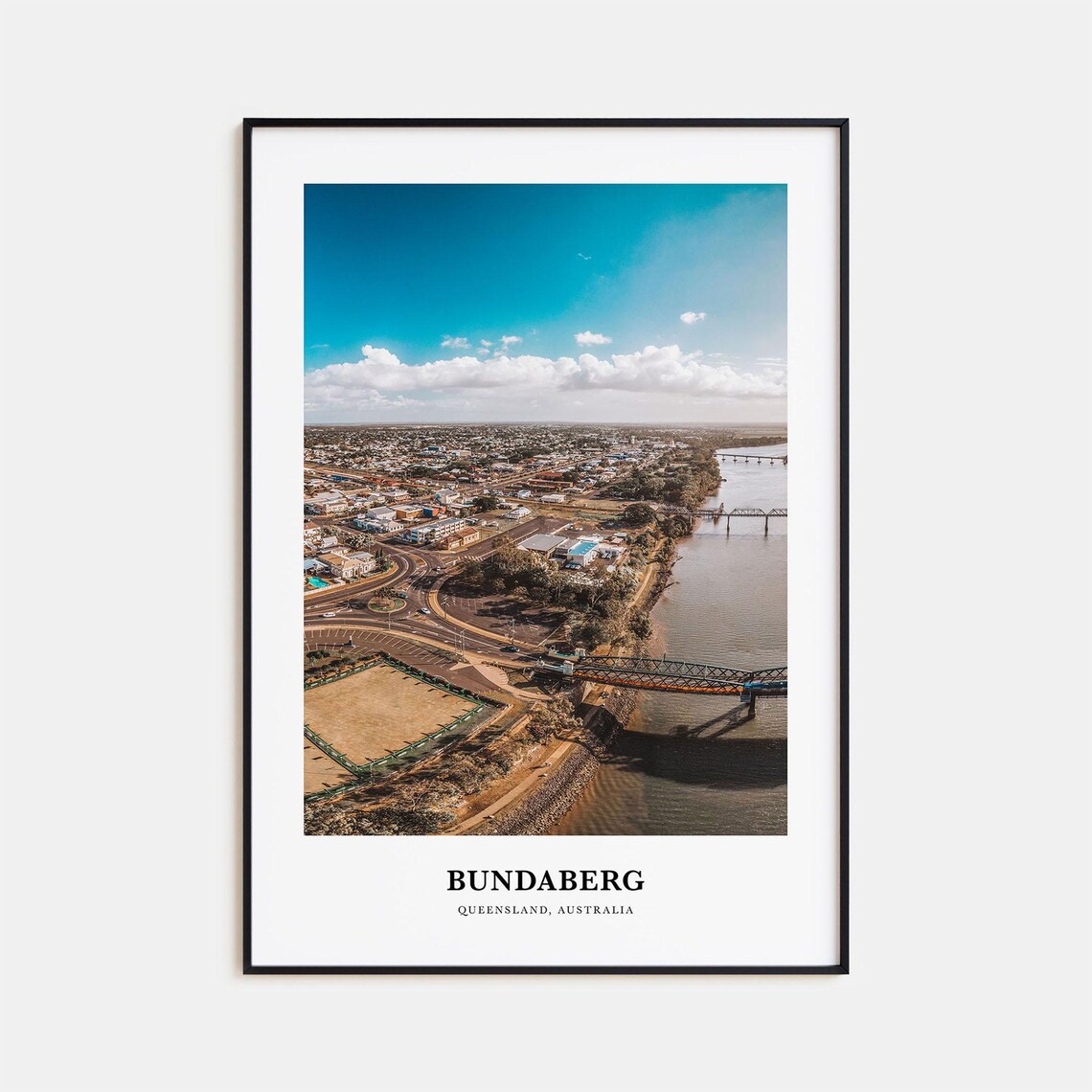 Bundaberg Queensland Australia River Town Aerial View Poster