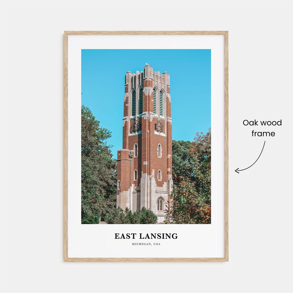 East Lansing Print East Lansing Photo Poster East Lansing Travel Wall Art East Lansing Map Print East Lansing Photography Michigan Usa - Image 3